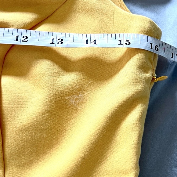 Mohito, Yellow Sheath Dress Draped Neck Back V Cocktail Party Dress EU 36 US 4 - Picture 8 of 10